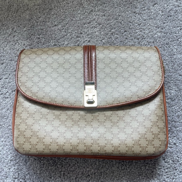 Vintage Celine White macadam print crossbody bag - Picture 2 of 15